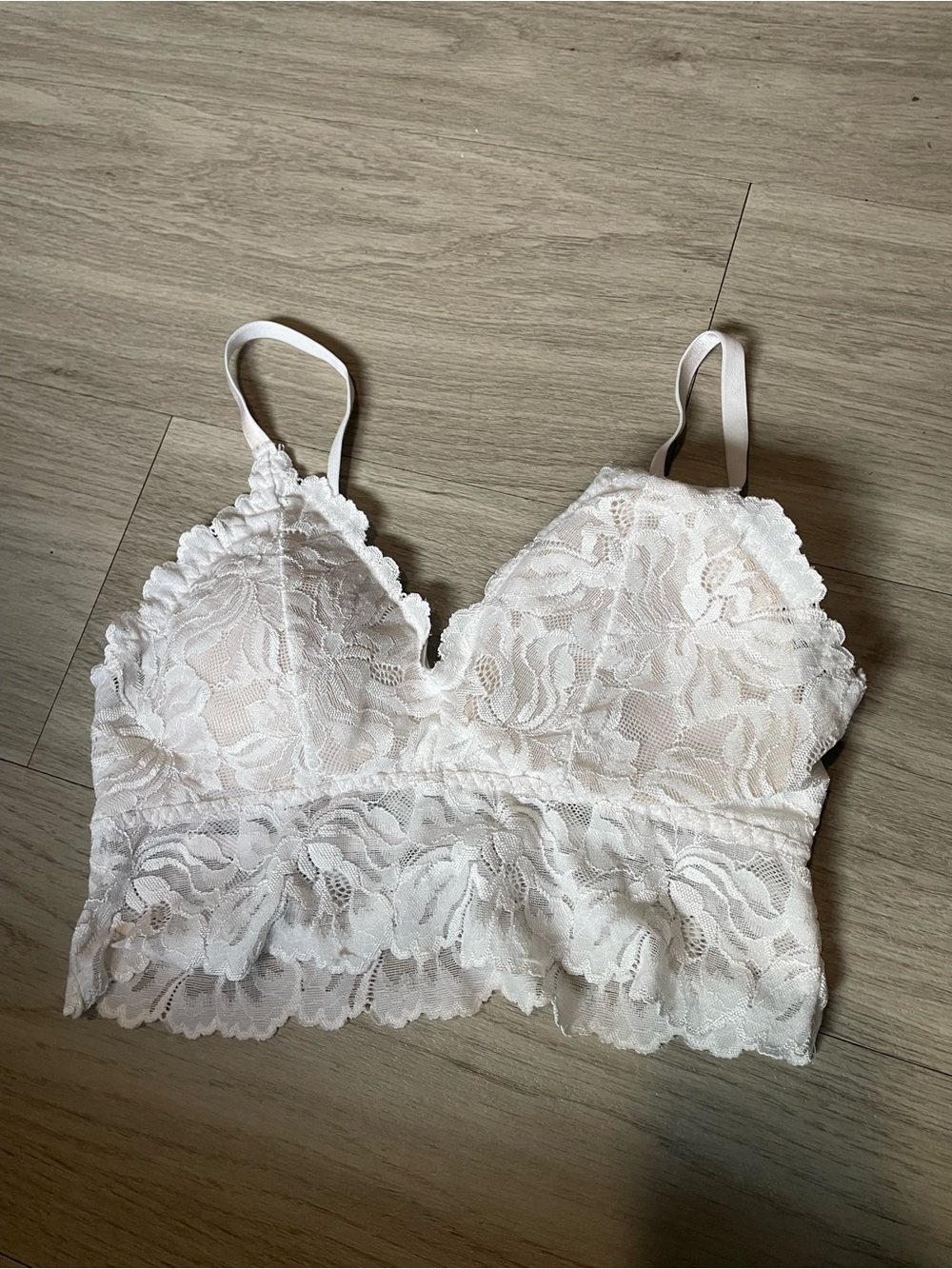 White Lace Bralette Crop Top - Women Intimates